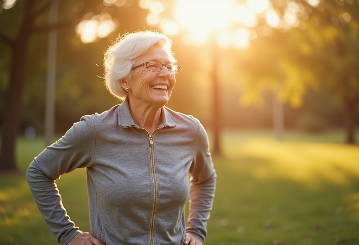 Група людей зрілого віку під час групового тренування