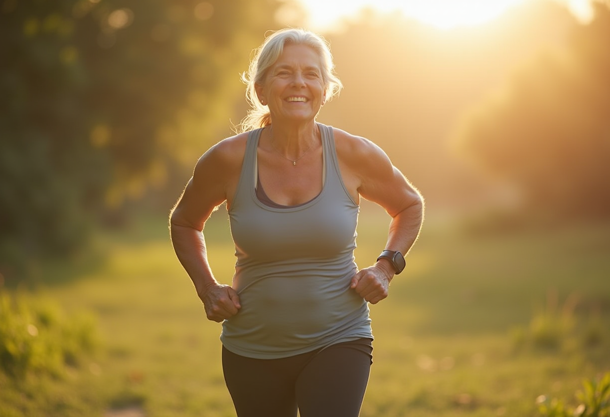 Активні люди зрілого віку під час тренування